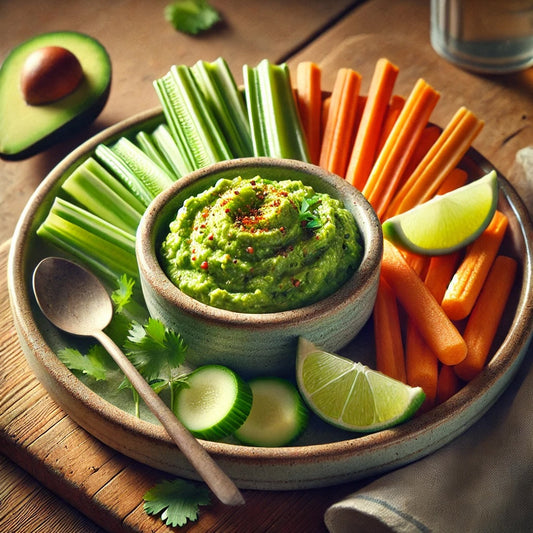 Carrot and Celery Sticks with Guacamole